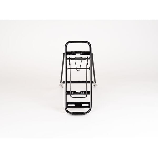 City AVS Adjustable Rear Disc Pannier Rack – Black – Fits 24–29 Inch Wheels – 25kg Load Capacity 5 City AVS Adjustable Rear Disc Pannier Rack black top profile on 29-inch bike