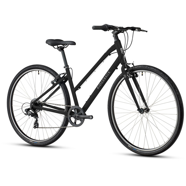 Comet Open Frame Large Hybrid Bike – Black & Green – Reliable, Comfortable, and Durable 4 Comet Open Frame Large Black Hybrid Bike Front Angle