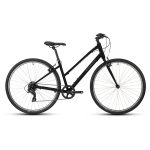 Comet Open Frame Large Hybrid Bike – Black & Green – Reliable, Comfortable, and Durable 1 Comet Open Frame Large Black Hybrid Bike Side View