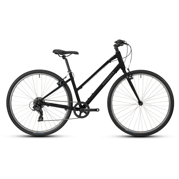 Comet Open Frame Large Hybrid Bike – Black & Green – Reliable, Comfortable, and Durable 3 Comet Open Frame Large Black Hybrid Bike Side View