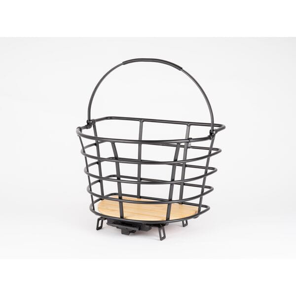 Modern Alloy & Bamboo Basket with AVS, 24.5 Litre – EPIC CURVE for Front and Rear Racks 4 EPIC CURVE Basket Carrying Picnic Supplies