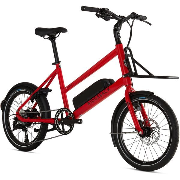 Errand Red 2024 – 20" Urban Utility Electric Bike – Promovec Hub Drive – Front Rack – Red 4 504Wh Battery
