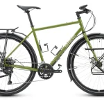 Full left-side view of the Genesis Tour De Fer 10 in Olive The Vida Loca