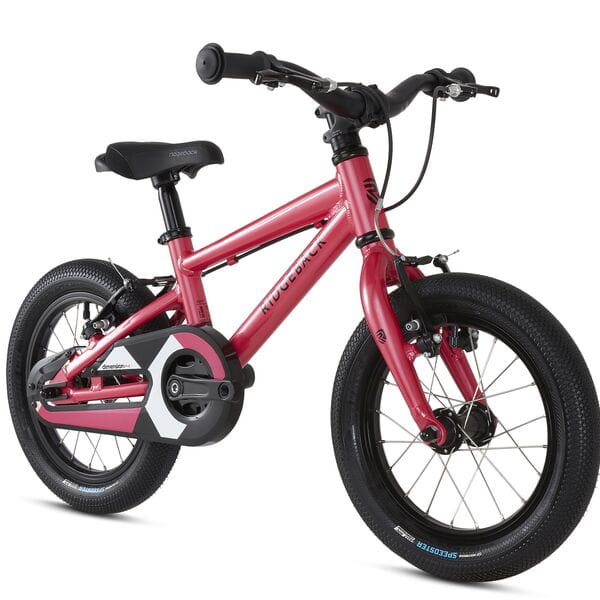 Ridgeback Dimension 14 Kids Bike - Lightweight & Versatile for Ages 3-4 4 Front View of Ridgeback Dimension 14 Pink Bike