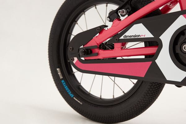Ridgeback Dimension 14 Kids Bike - Lightweight & Versatile for Ages 3-4 6 Rear View of Ridgeback 14" Pink Kids Bike