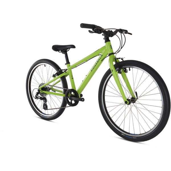 Ridgeback Dimension 24 – 24" Lightweight Kids Bike – Shimano 7-Speed – Aluminum Frame – Pink (Ages 9–12) 12 Ridgeback Dimension 24 Kids Bike Front View Green