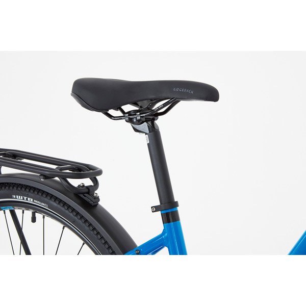 Arcus 2 Open Frame E-Bike – Blue | 250W Motor, 55km Range, All-Terrain Comfort 13 Comfortable Saddle of Silver Electric Cargo Bike for Long Rides