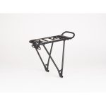 Side view of Tour AVS 20 Inch Rear Pannier Rack in black finish