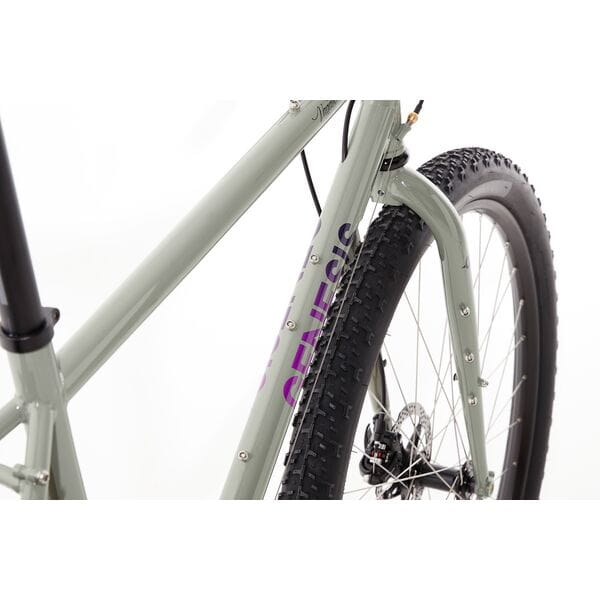 Vagabond Large Monstercross Bike – Ultimate Off-Road & Road Hybrid with Reynolds 725 Steel Frame & SRAM Apex 1X 8 Reynolds 725 steel frame detail on Vagabond Large Grey Monstercross Bike